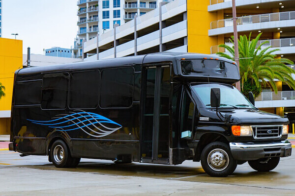 black bus exterior